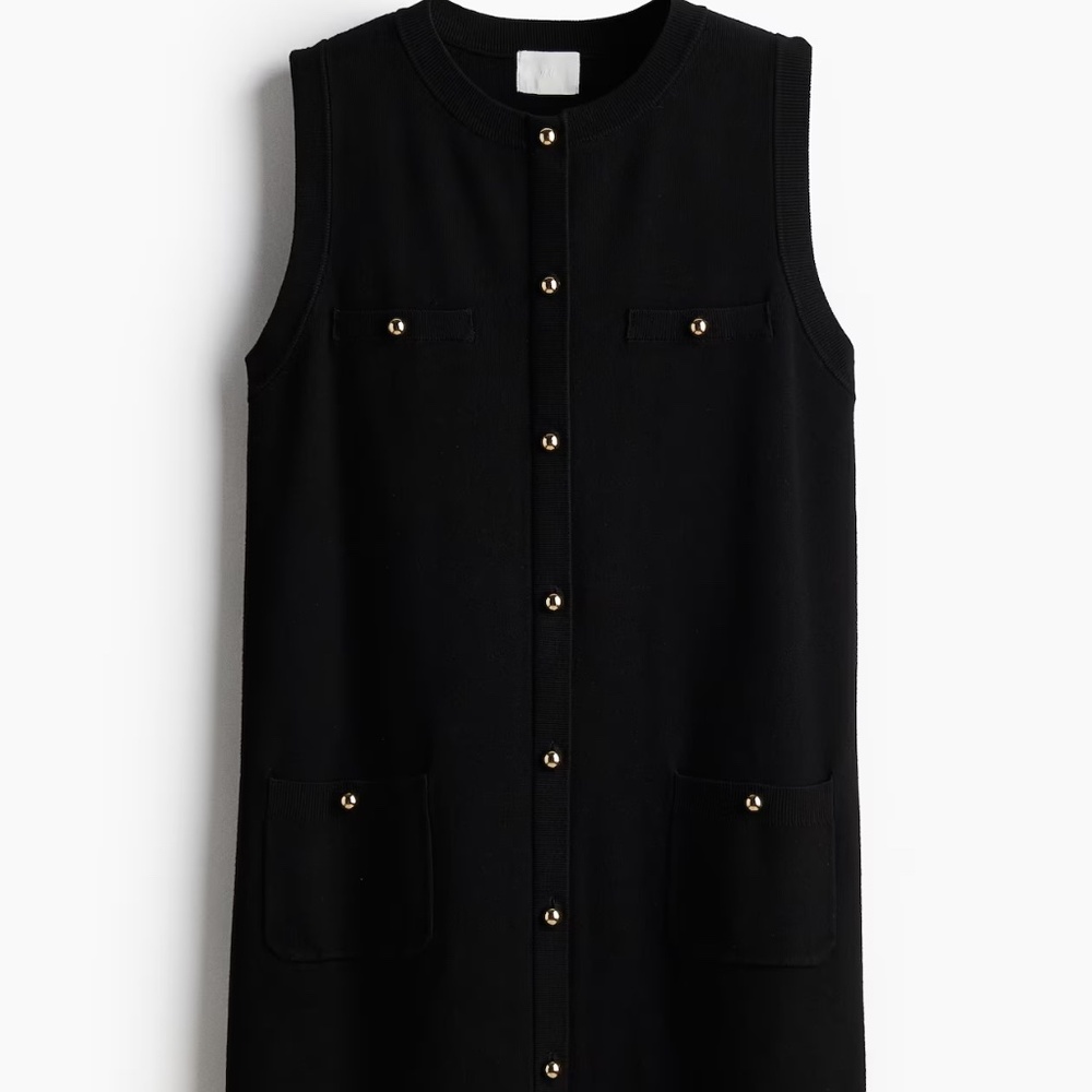 H&M Button Up Sleeveless Knit Dress